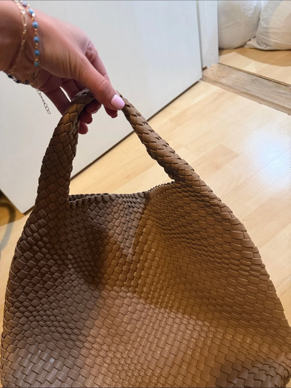 Brown Woven Tote Bag - Stylish Everyday Carry